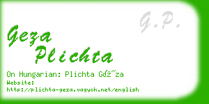 geza plichta business card